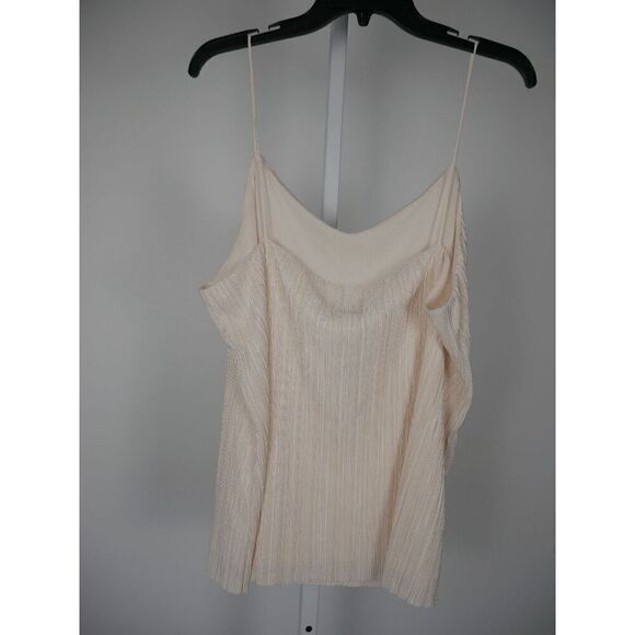 Anne Klein Women's V-Neck Micro-Pleated Knit Tank Cami Top XL - Picture 3 of 8